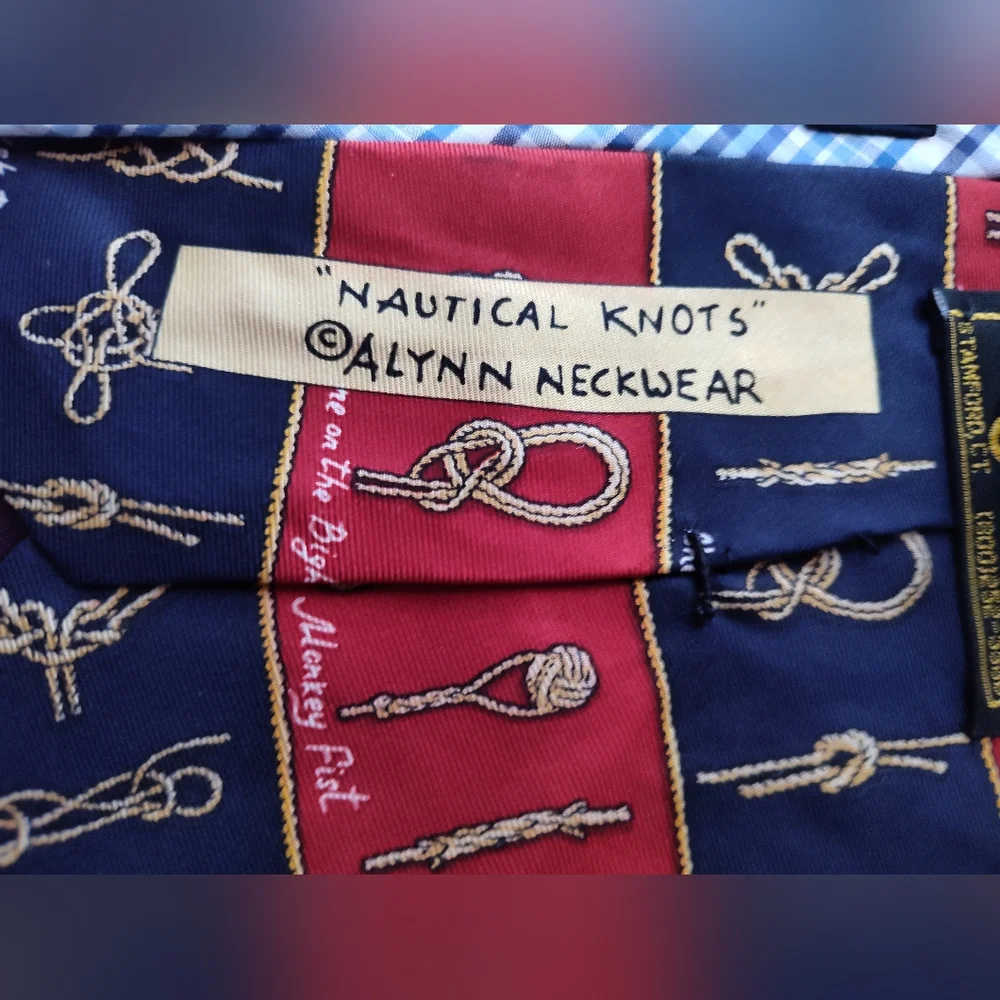 Set Of 3 Ties Nautical Knots Gucci And Brooks Brothers Excellent Unworn Cond